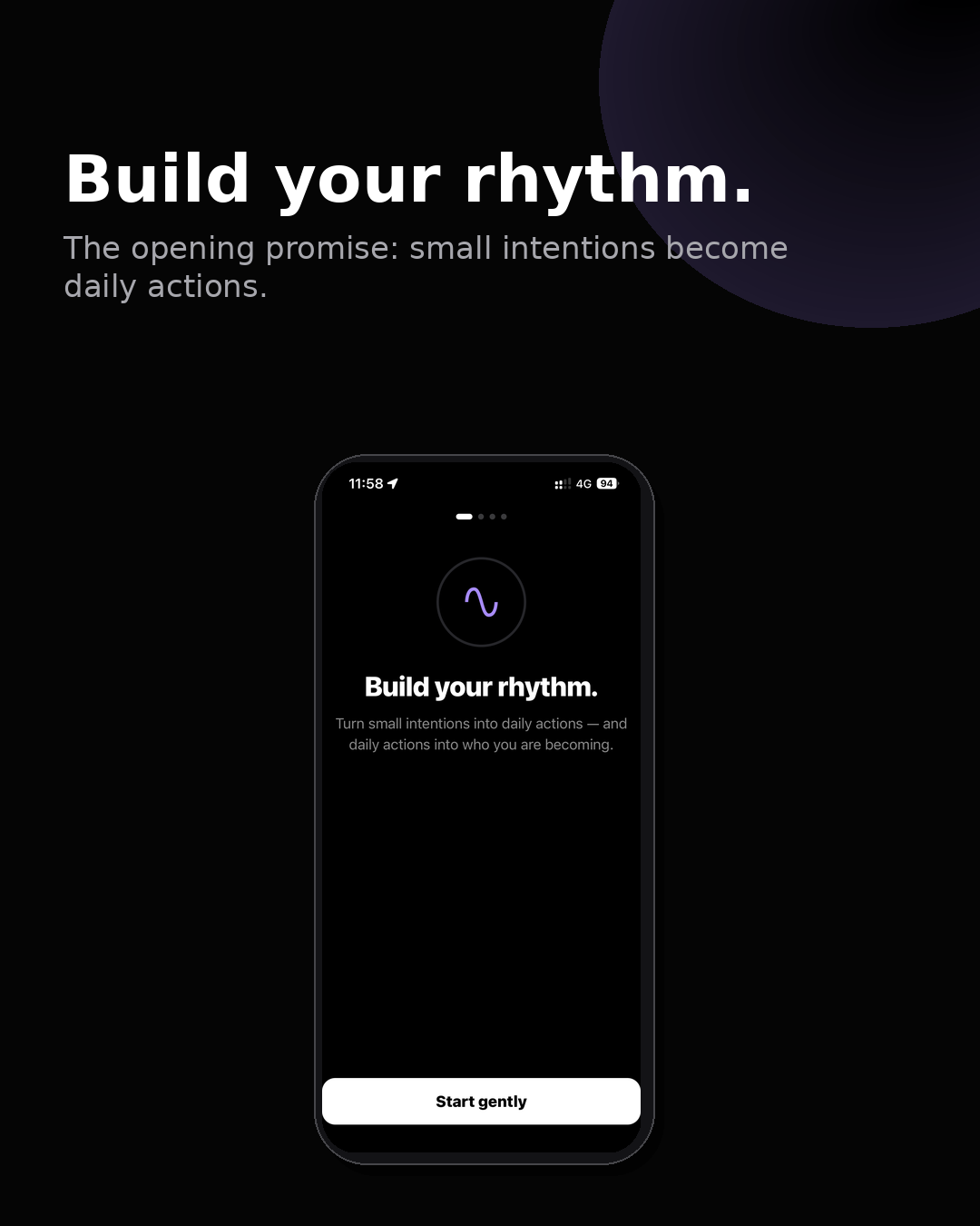 Build your rhythm screen.